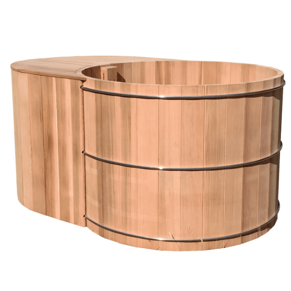 Hot tub in red cedar wood, installation bain nordique storvatt, installation bain nordique, installation spa