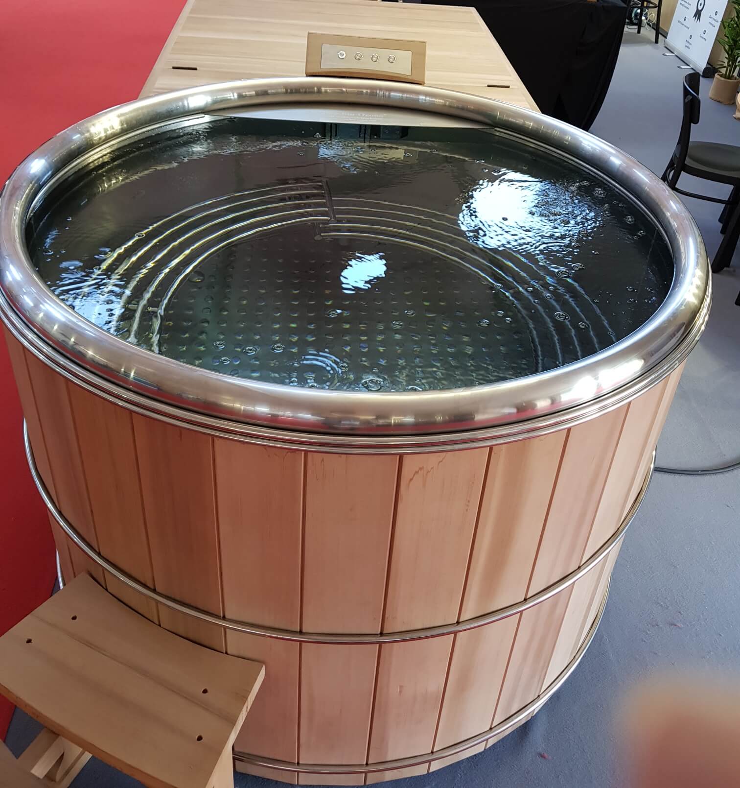 Stainless steel Hot tub, installation bain nordique storvatt, installation bain nordique, installation spa
