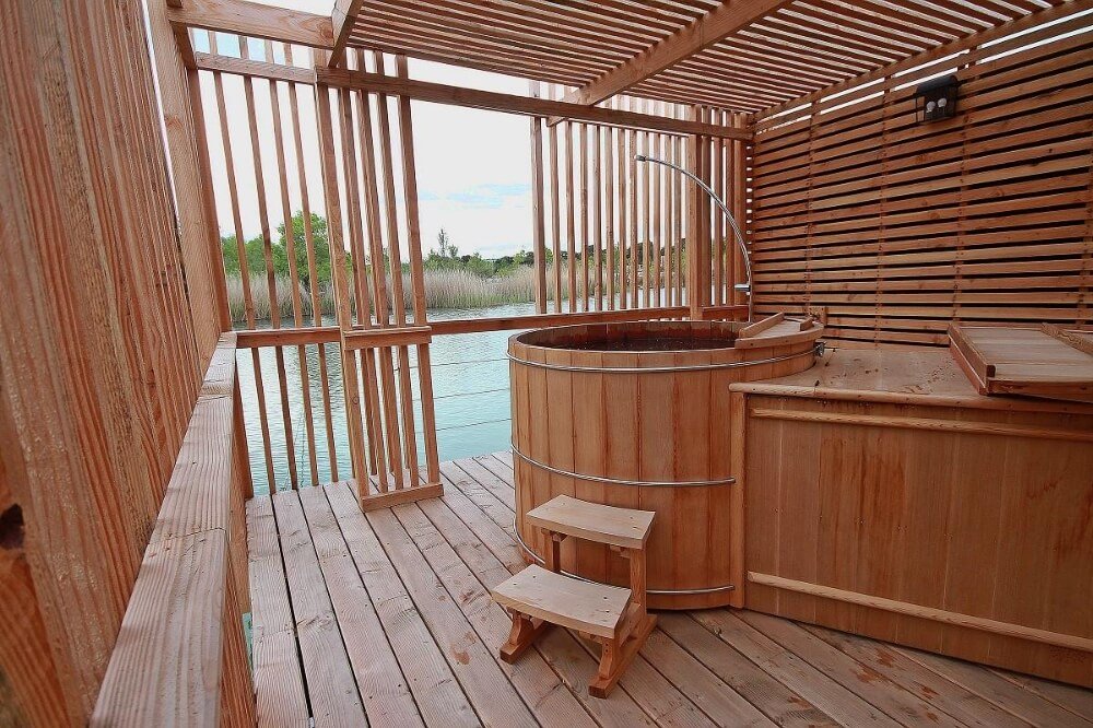 Горячая ванна деревянный, Горячая ванна древесина, древесина красного кедра